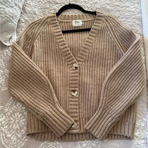 Zara Beige Ribbed Knit Sweater